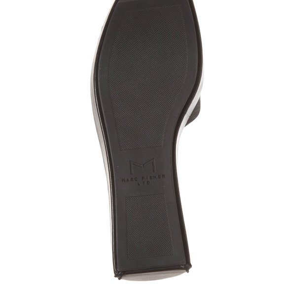 Marc Fisher New YAILYN Platform Slide Sandal Mule Leather Flatforms SILVER Women - Picture 6 of 13